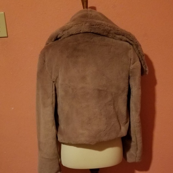TIMING Mauve Plush Faux Fur Glam Peacoat - Picture 6 of 8